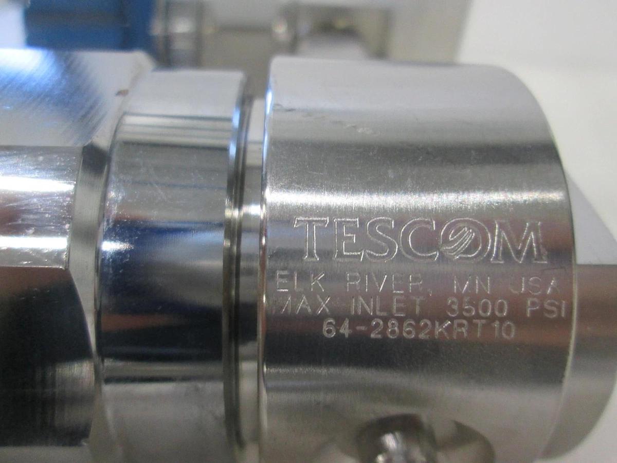 Used Tescom, 64-2862KRT10 Gas Regulator Assy w/ Parker UHP Valve, Used