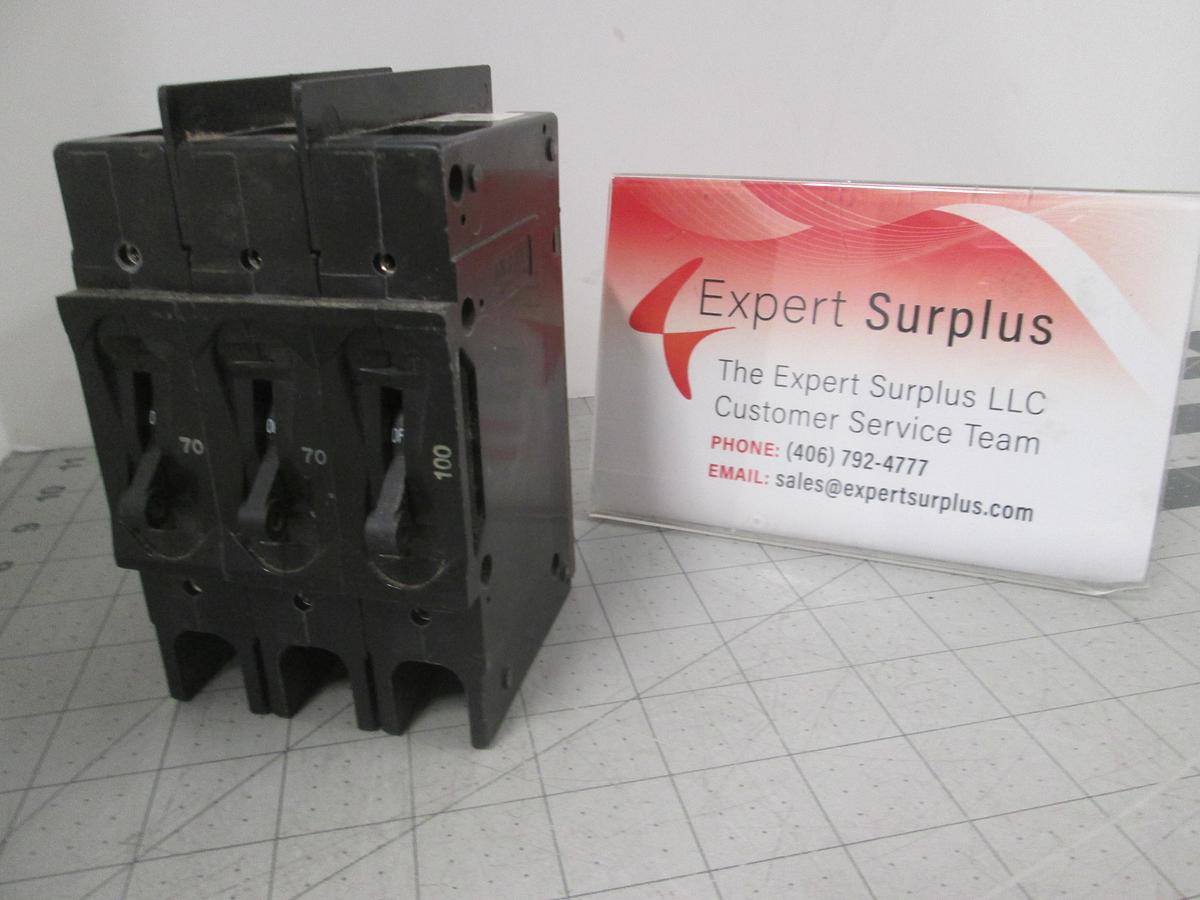 Used Sensata Airpax, 219-3-26032-1, 3 Pole Circuit Breaker, 70/70/100A, 277V, 18VAC