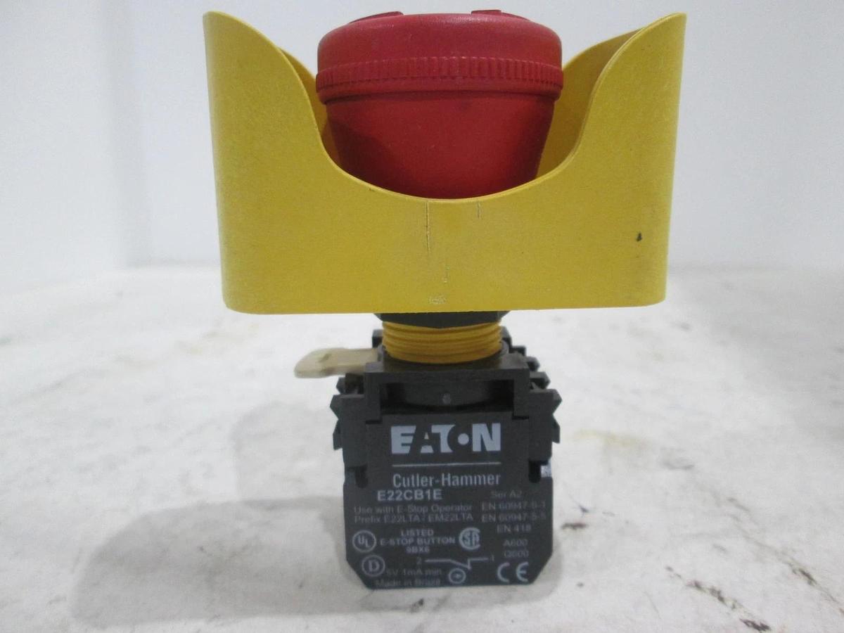 Used Eaton, Cutler Hammer, E22CB1E, Red Push Button Release Switch, Used