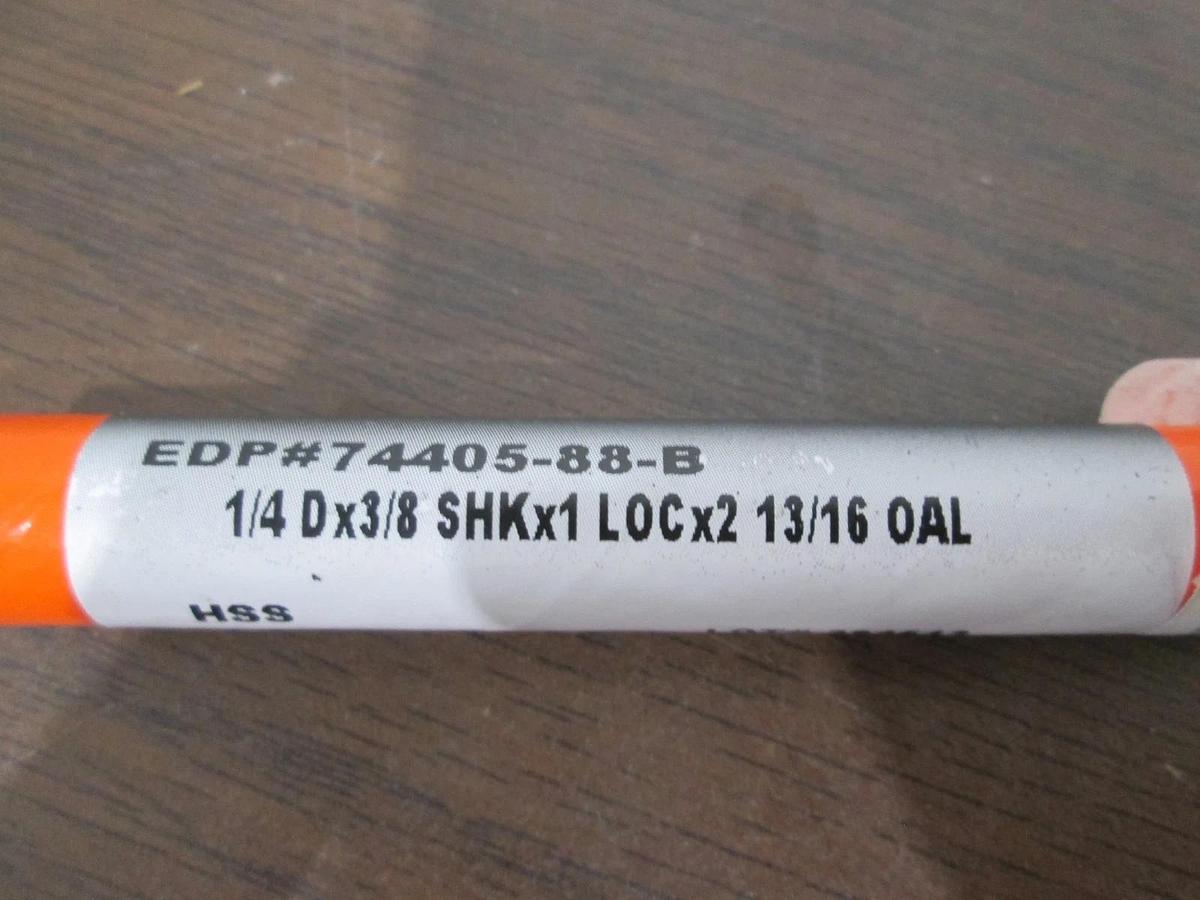 Brubaker, 74405-88-B, 1/4D x 3/8 SHKx 1 LOC x 2 13/16 OAL, Spiral End Mill, New