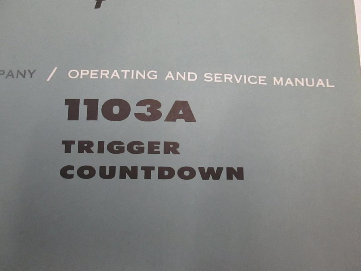 Used HP 1103A Trigger countdown Operating and Service Manual, Used