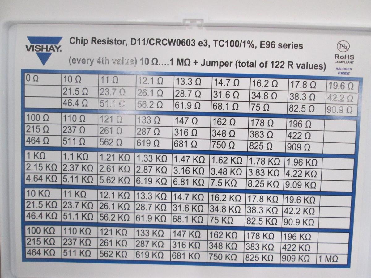 Used Vishay, D11/CRCW0603, Resistor Chip Kit, New