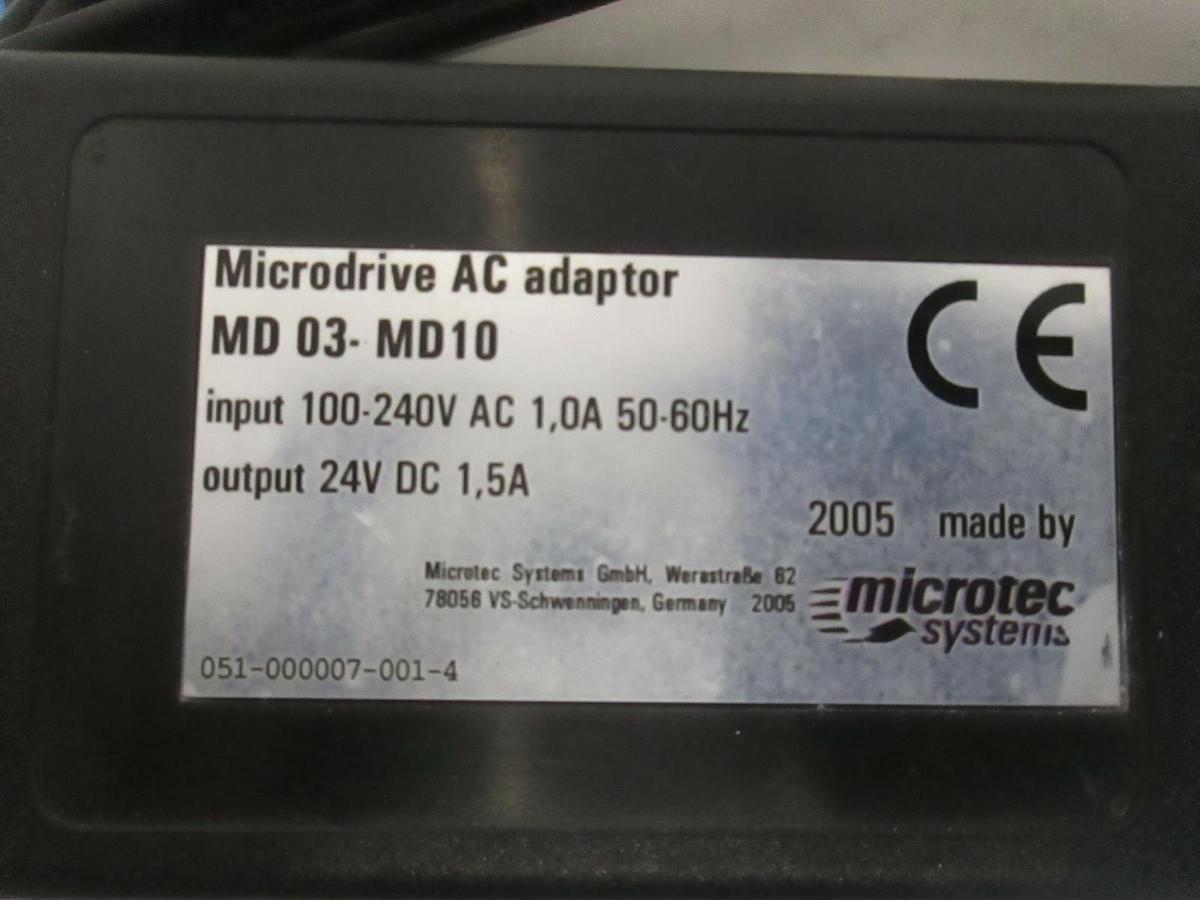 Used Microtec Systems, Microdrive AC Adaptor MD 03-MD10, Used