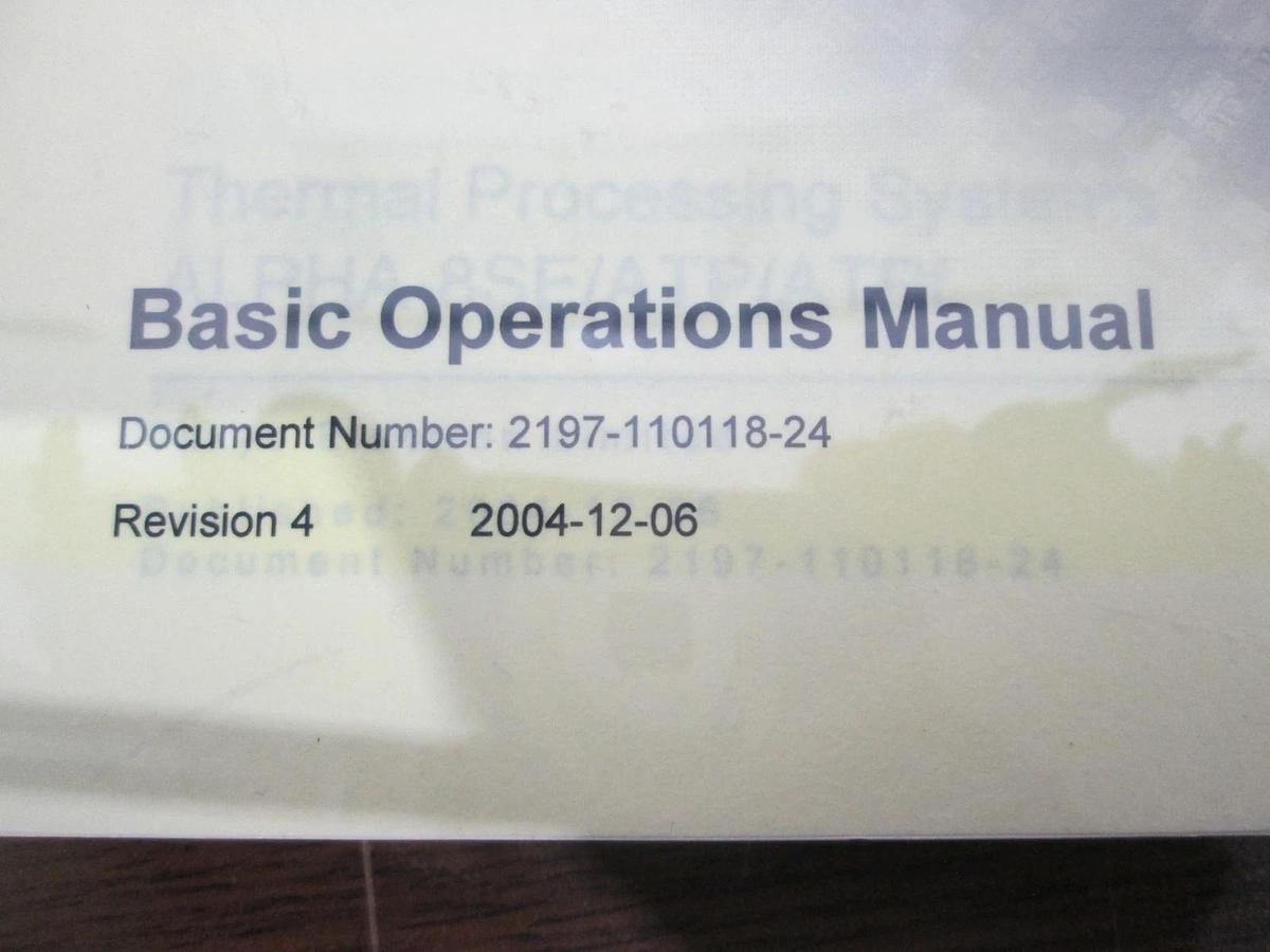 TEL Tokyo Electron, ALPHA-8SE/ATP/ATPf, Basic Operations Manual Rev 4, New