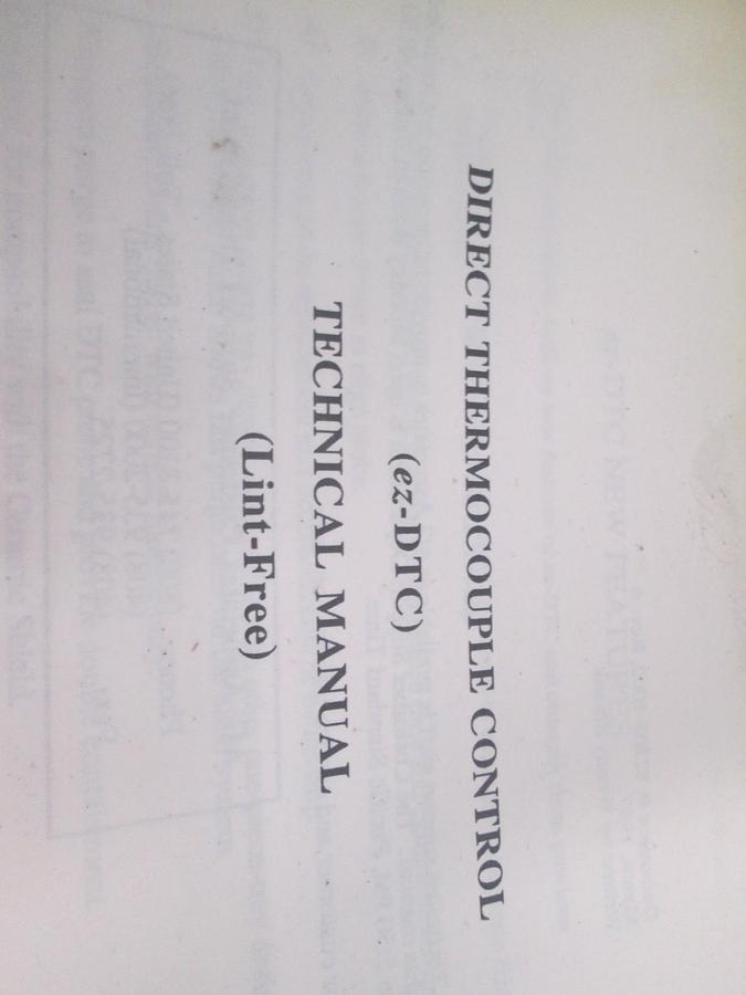 Used AG, Direct Thermocouple Control Technical Manual, ez-DTC, Used