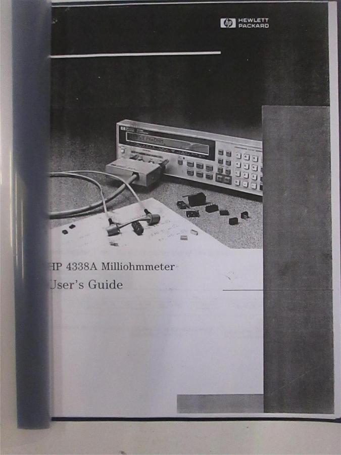 Used HP 4338A Milliohmmeter User's Guide, Used