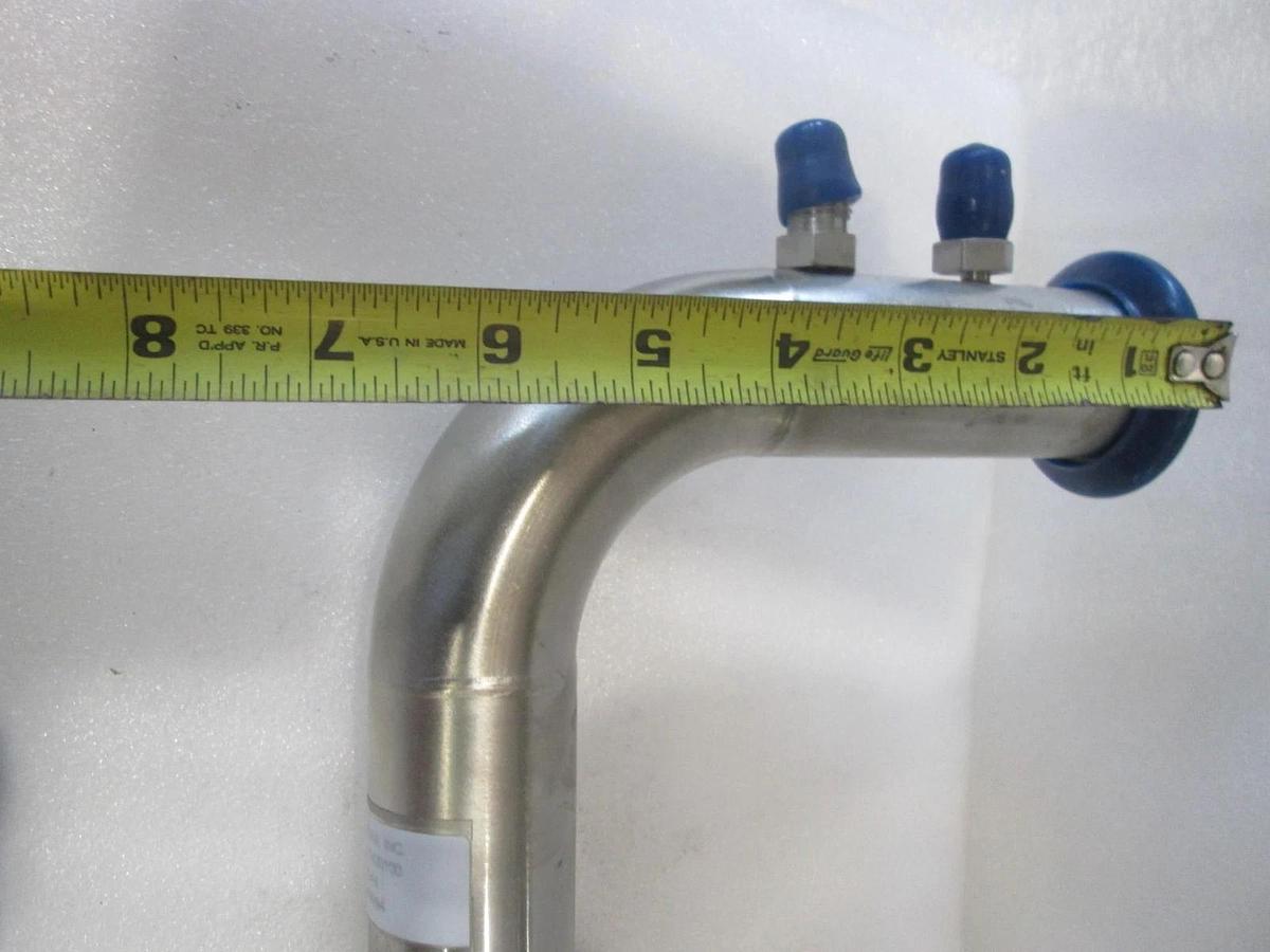 Used AMAT, Insync Systems Inc., 0225-40379-P4, Elbow Vacuum Line w/ 2 Ports, Used
