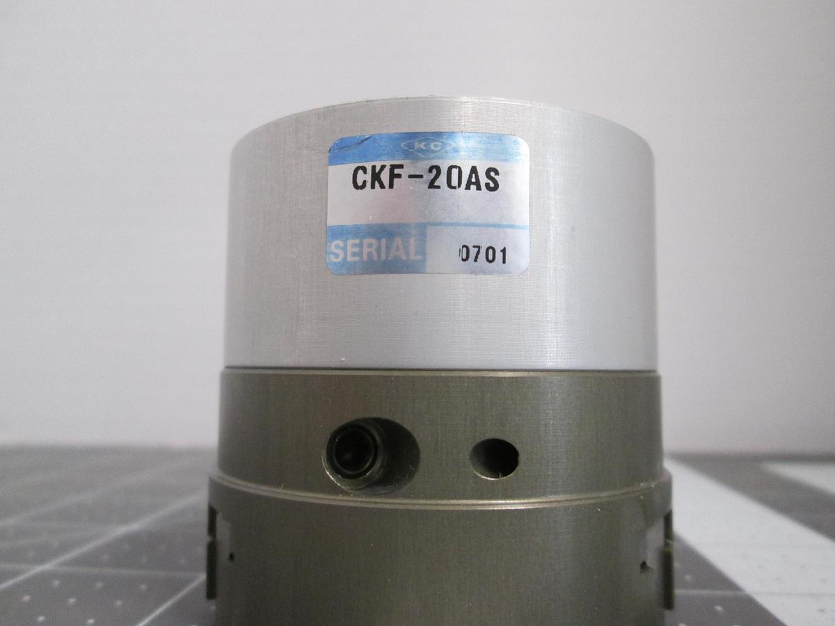 Used Konsei CKF-20AS Hollow Type 3-Jaw Pneumatic Chuck Gripper Actuator