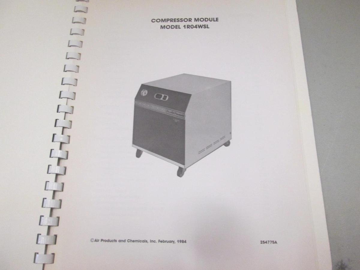 Used Air Products, 254775A, Compressor Module 1R04WSL Technical Manual, Used
