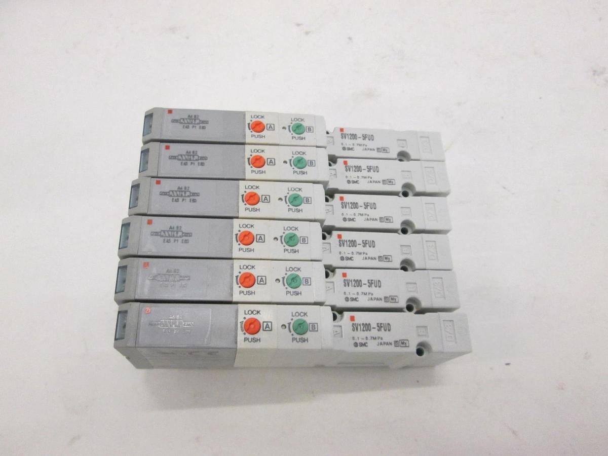 Used SMC, SV1200-5FU, Solenoid Valve, Used, Lot of 6