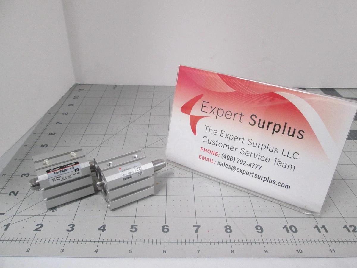 SMC, CQSWB20-15D, Pneumatic Cylinder, New, Lot of 2