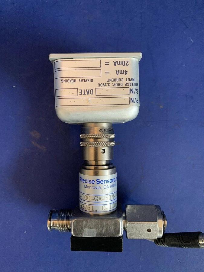 Used Precise Sensors 4863-100-GA-4IM-03 Transducer w/ Digital Display, 0-100 PSIA