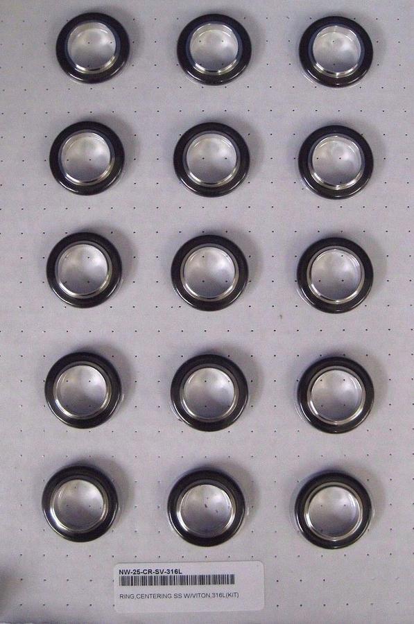 Nor-Cal NW-25-CR-SV-316L Centering Ring w/ Viton O-Ring, NW25 Lot of 15 New