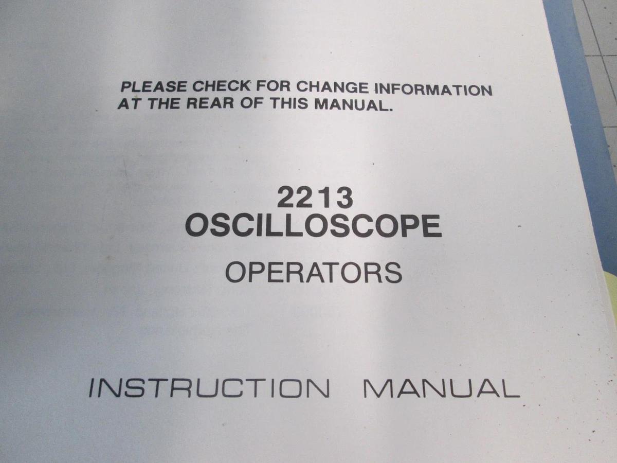 Used Tektronix, 2213, Oscilloscope Operators, Instruction Manual, Used
