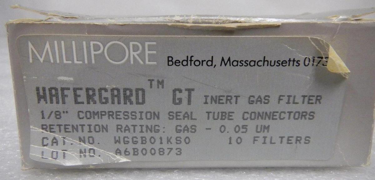 Millipore WGGB01KS0 Wafergard Filter, 1/8", Gas 0.05 UM - LOT of 10, NEW