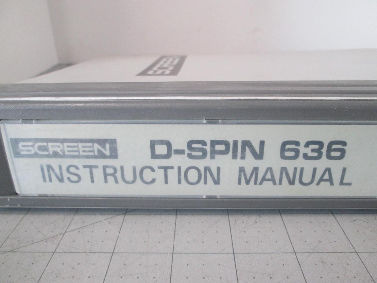 Used Screen, D-Spin 636, Instruction Manual, Used