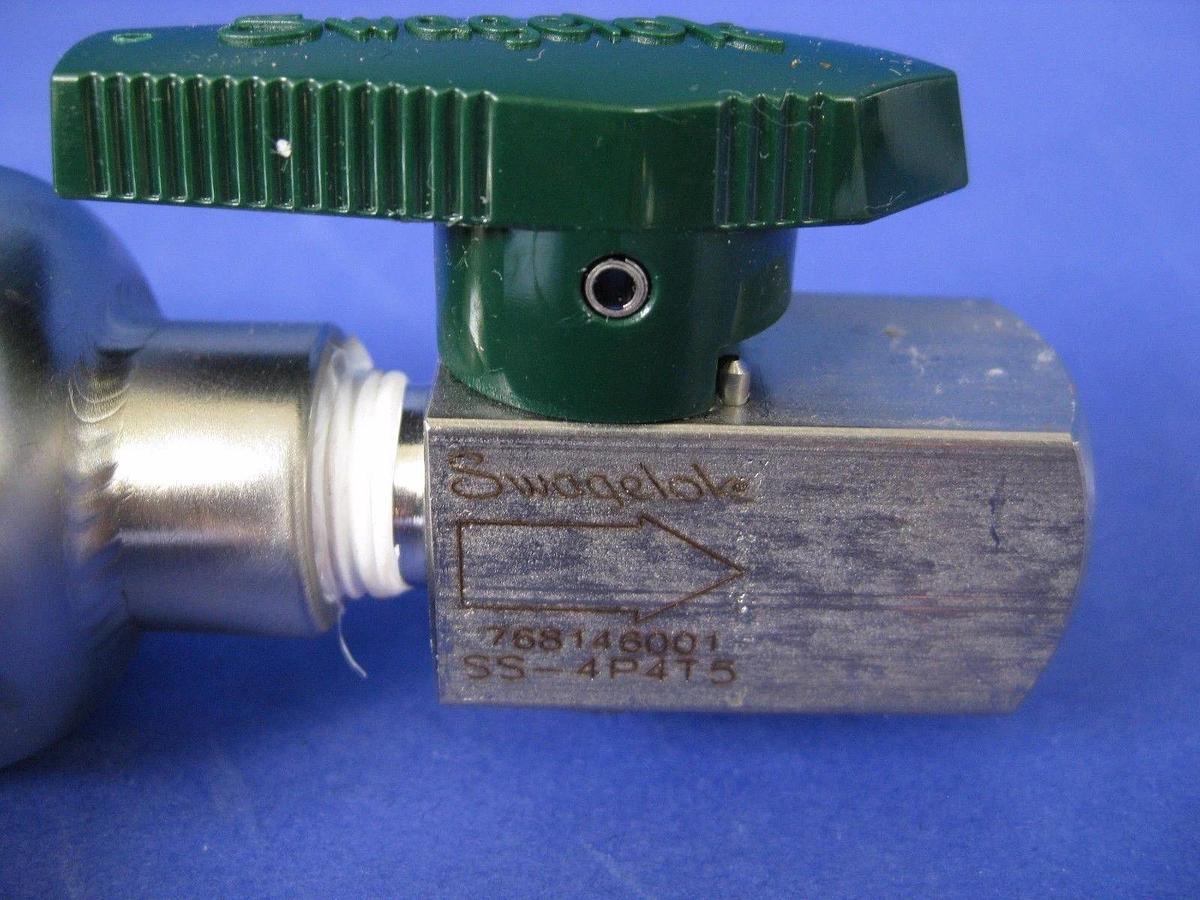 Used SS TEE Vacuum Pipe Weldment NW40, w/SS-4P4T5 Plug Valve 1/4" FNPT, New