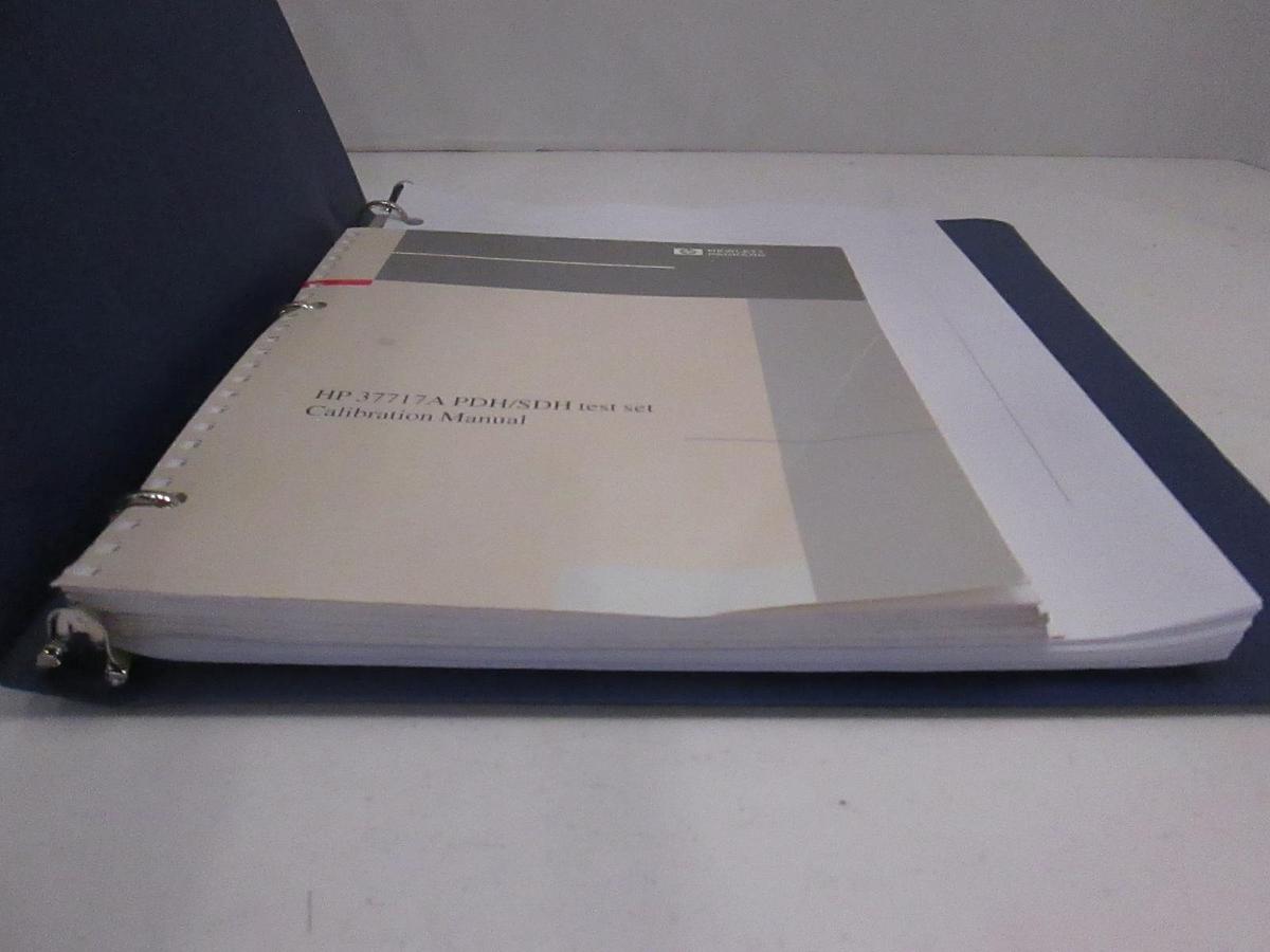 Used HP 37717A PDH/SDH Test Set Calibration Manual, Used