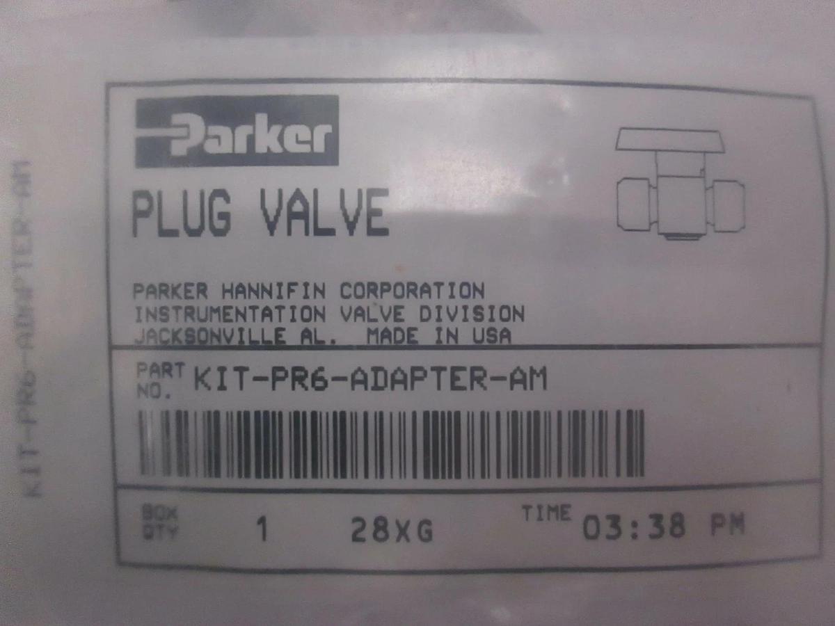 Used Parker Plug Valve, PR6 Adapter AM Kit, New