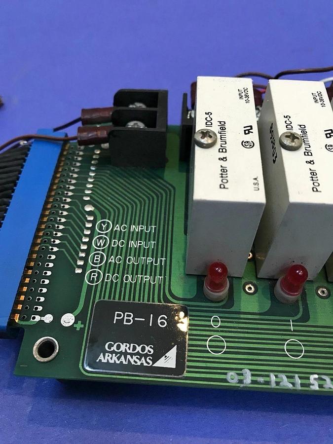 Used Gordos Arkansas PB-16 Board w/ 12 Relay Modules, Used