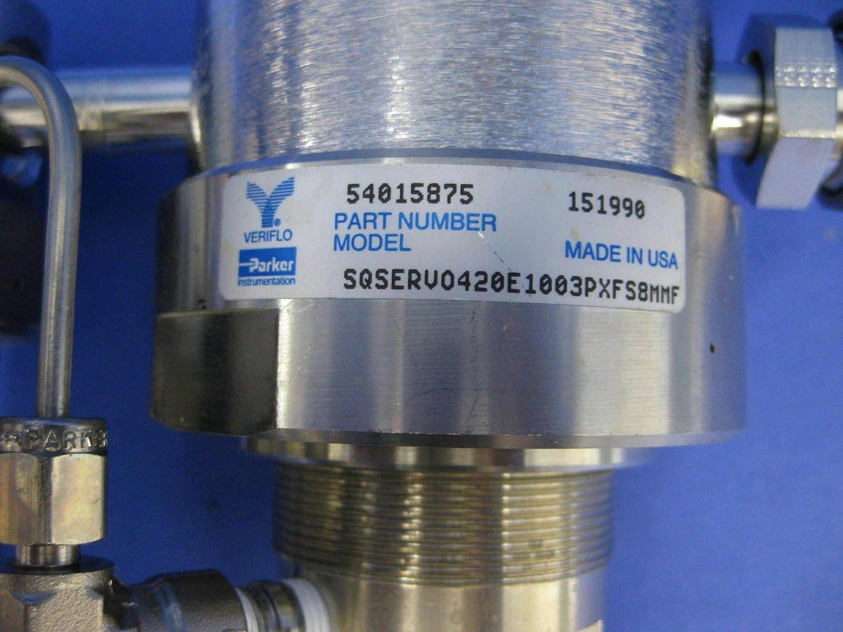 Used Veriflo SQ Double Regulator Gas Stick Assy w/ SQ420E and -30-0-200 psi Gauge