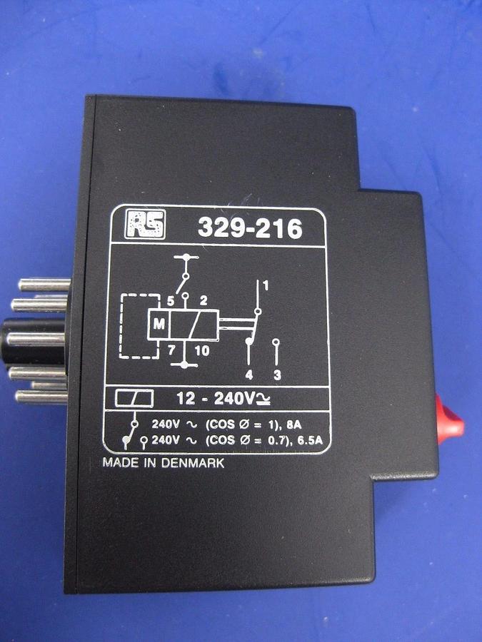 Used RS Brodersen 329-216 Time Delay Relay w/ Base and Transparent Junction Box