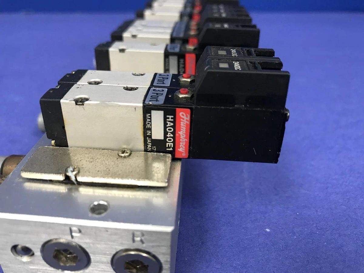 Used Humphrey HA040E1 Solenoid Valve, 11 Valves, Manifold Mounted, Used