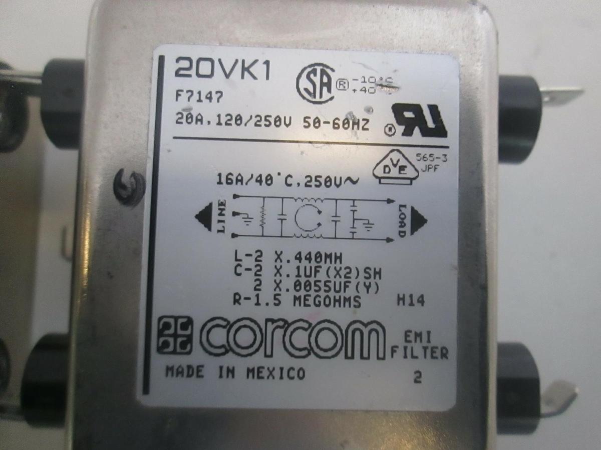 Used Corcom, 20VK1, Power Line Filter, Used, Lot of 2