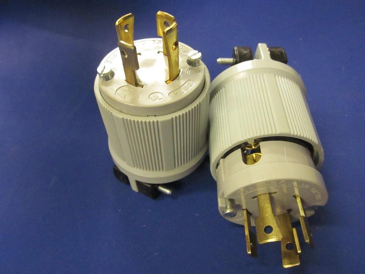 Used Arrow Hart, Hart-Lock Turn & Pull 30A 240V Plug, Lot of 3 Used