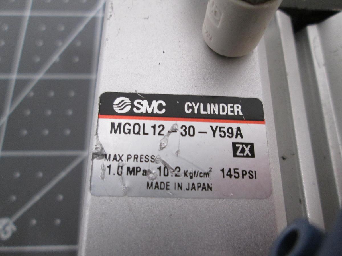 Used SMC MGQL12-30-Y59A Guided Pneumatic Cylinder