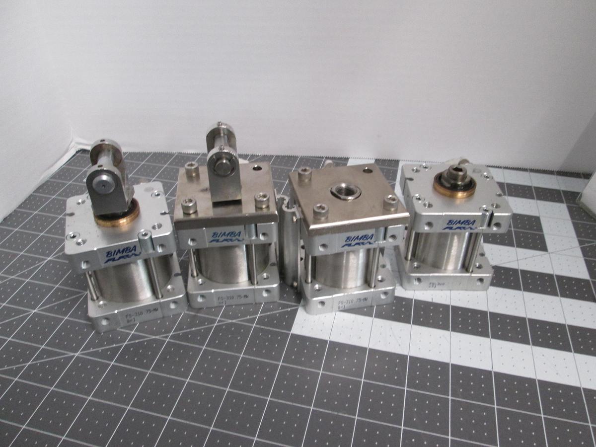 Used Bimba FS-310.75-MW Square Flat-1 Compact Air Cylinder 2in Bore 0.75in Stroke
