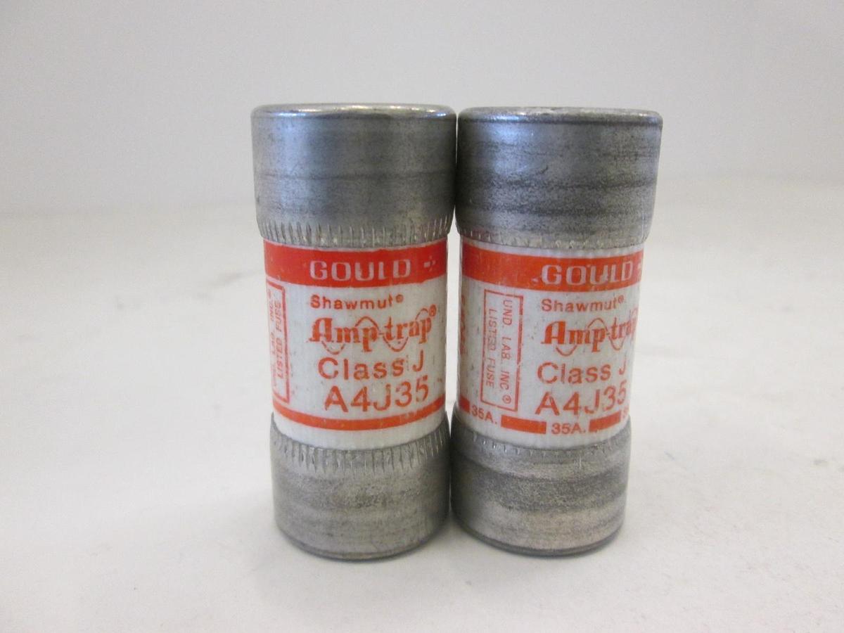 Used Gould, Amp-Trap Fuse Class J A4J35, 35A, 600VAC, Used, Lot of 2