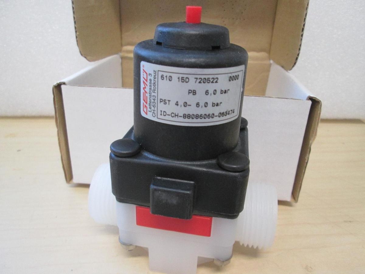GEMU, ID-CH-88086060, Pneumatic N.O Diaphragm Valve, PST 4-6 Bar, New