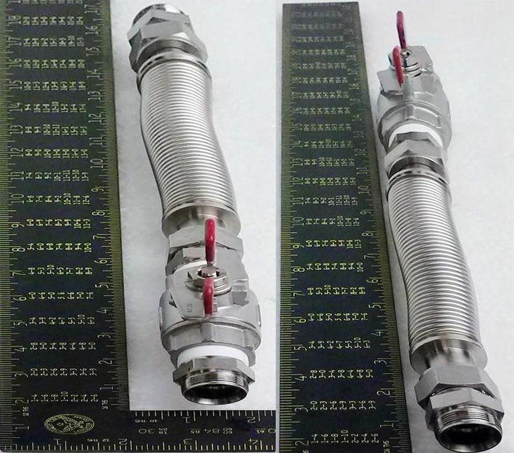Used TEL Tokyo Electron N610-1/2 SCS13 Ball Valve with Tube Flex ORV20PS250, Used