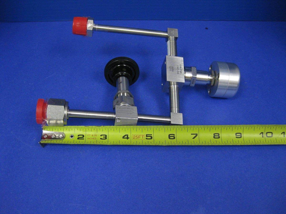 Valve Assembly w/ Parker 6W-P6K-11AC-SS and Swagelok SS-4BRG-TW, New