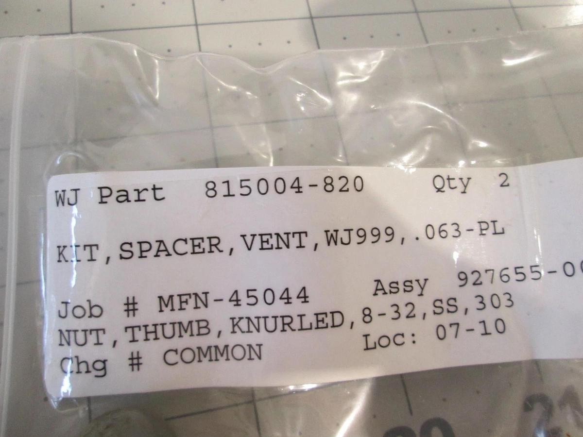 Watkins Johnson, 927655-00, WJ999 APCVD Vent Spacer Kit, New