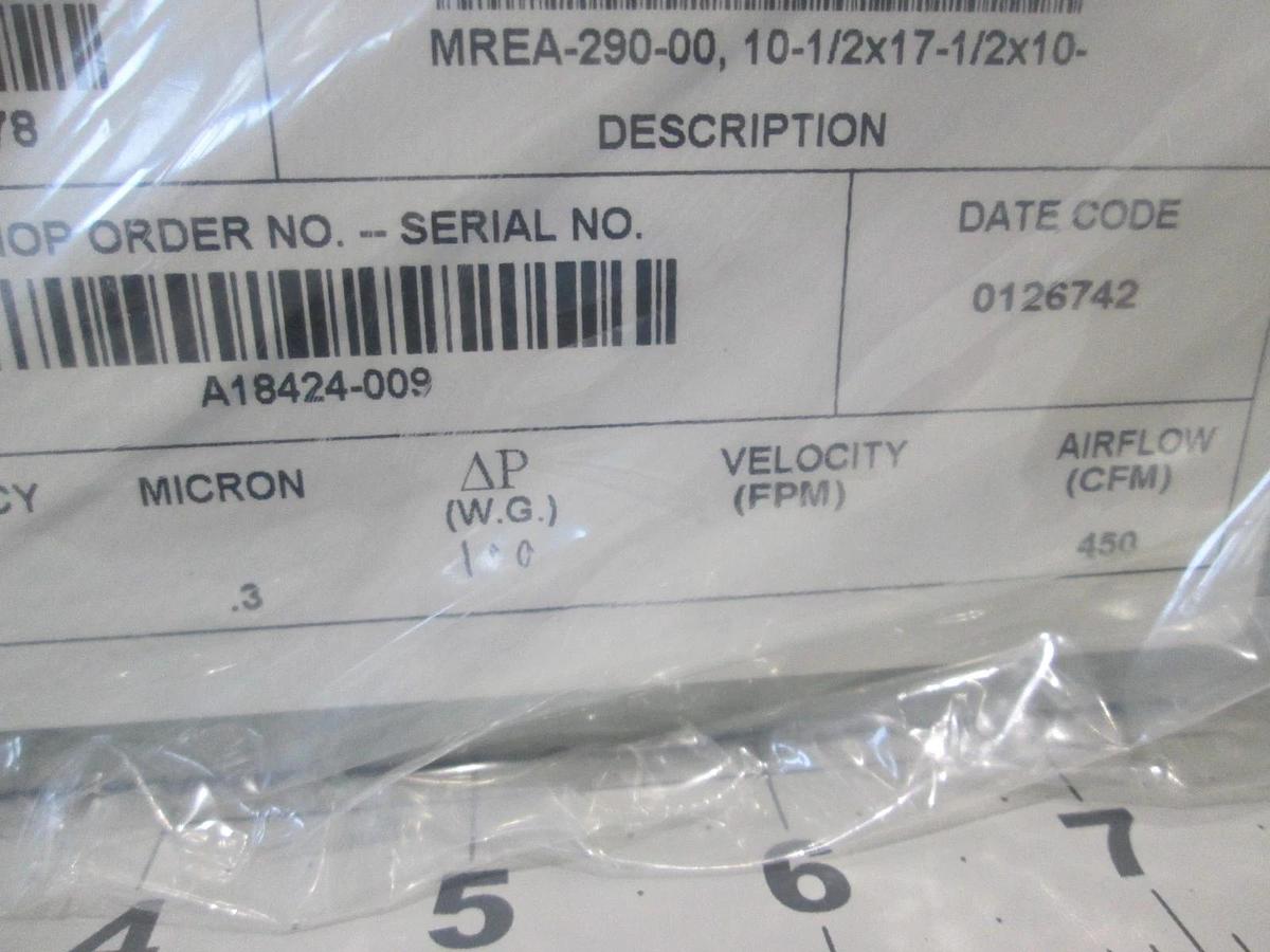 Camfil, MREA-290-00, Filtra Ultra-Pac, Trea Series Cleanroom Hi Filter, New