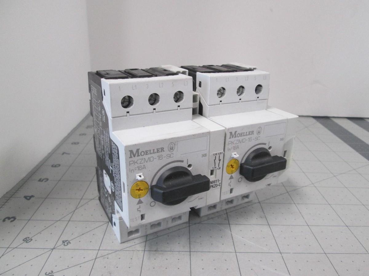 Used Moeller, PKZM0-16-SC, Motor Starter, New, Lot of 2