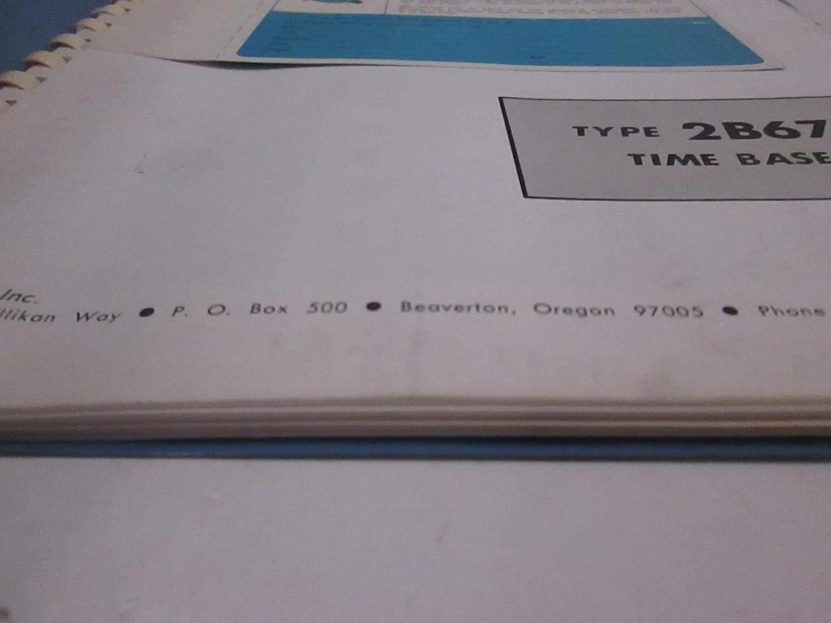 Used Tektronix Type 2B67 Time Base Instruction Manual, Used