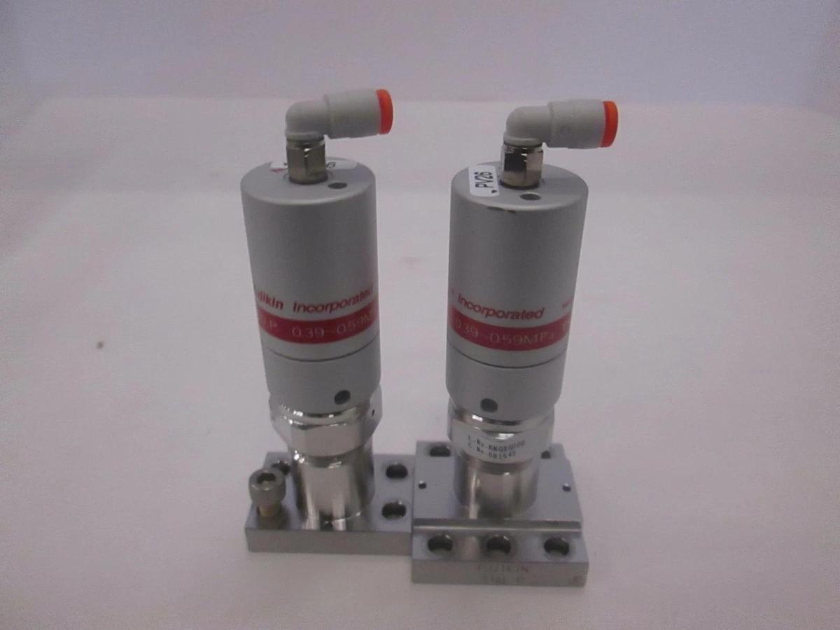 Used Fujikin, Type N.C. Valves, O.P 0.39-.59MPa, Used, Lot of 2