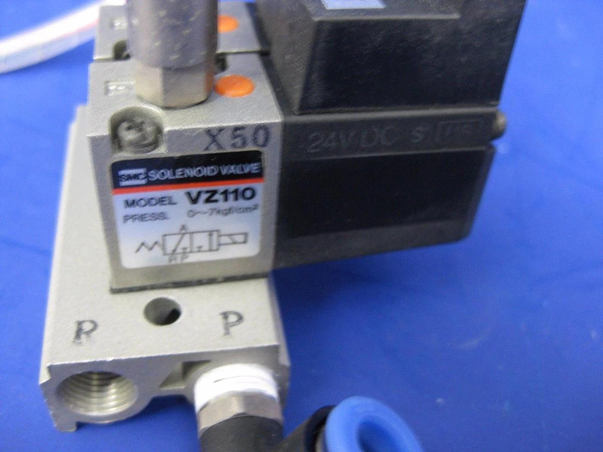 Used SMC VZ110 Solenoid Valve Manifold Assembly, with 2 Valves, Used
