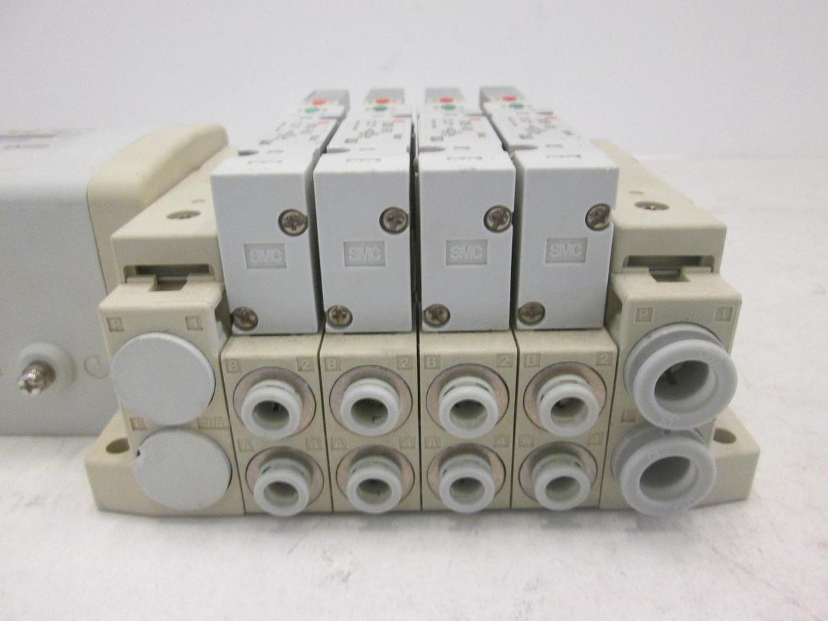 Used SMC, EX250, DeviceNet Interface Module Assy w/ 4 Valves, SV2200-5FVD, Used