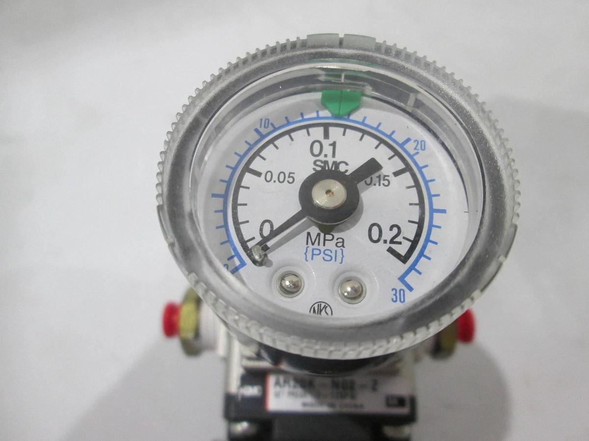 Used SMC, AR20K-N02-Z, Regulator Assy w/ Gauge, Used