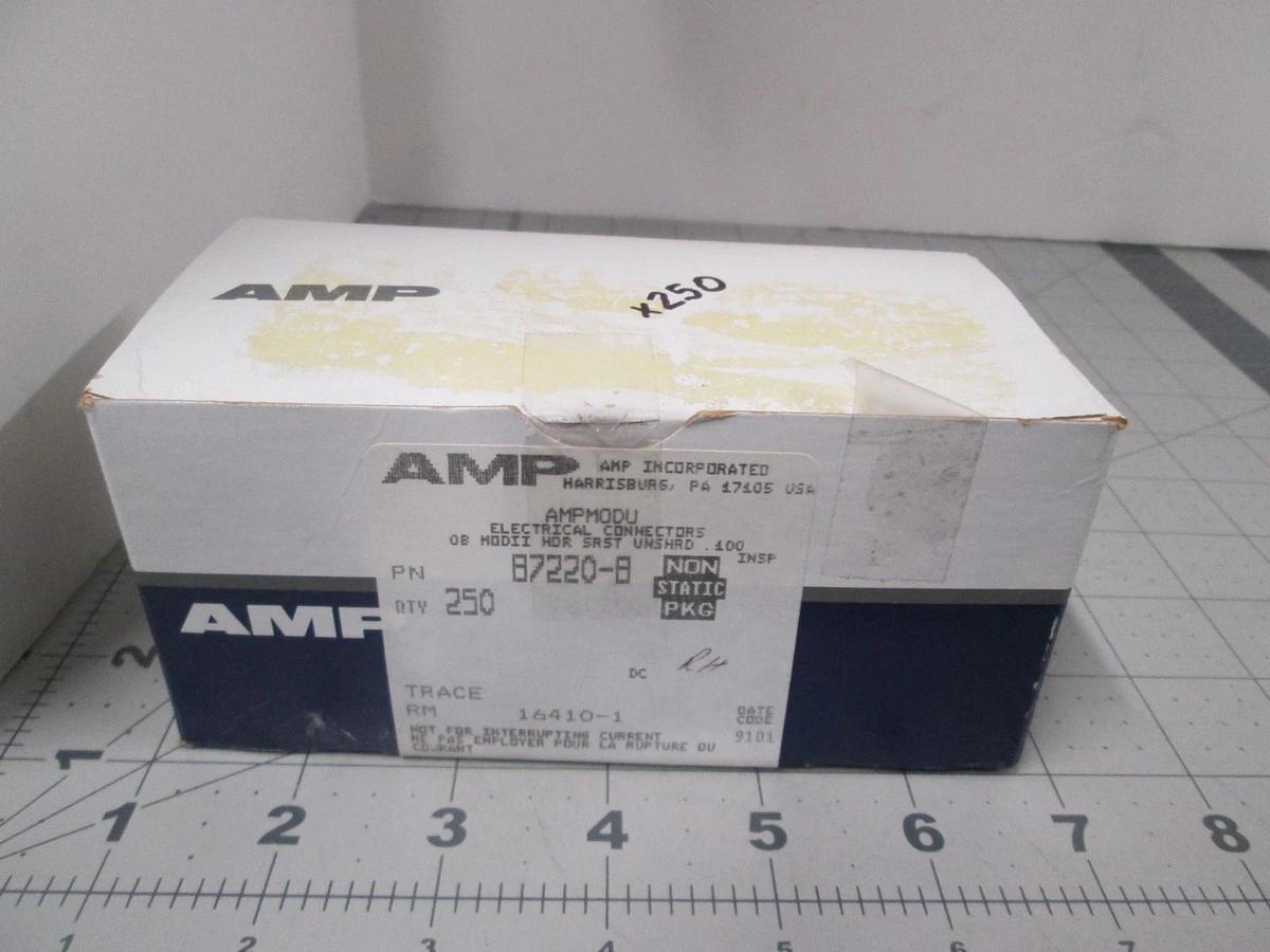 AMP, 87220-8, Connector Header, 8 POS, Single Row, Gold Contacts,New, Lot of 250