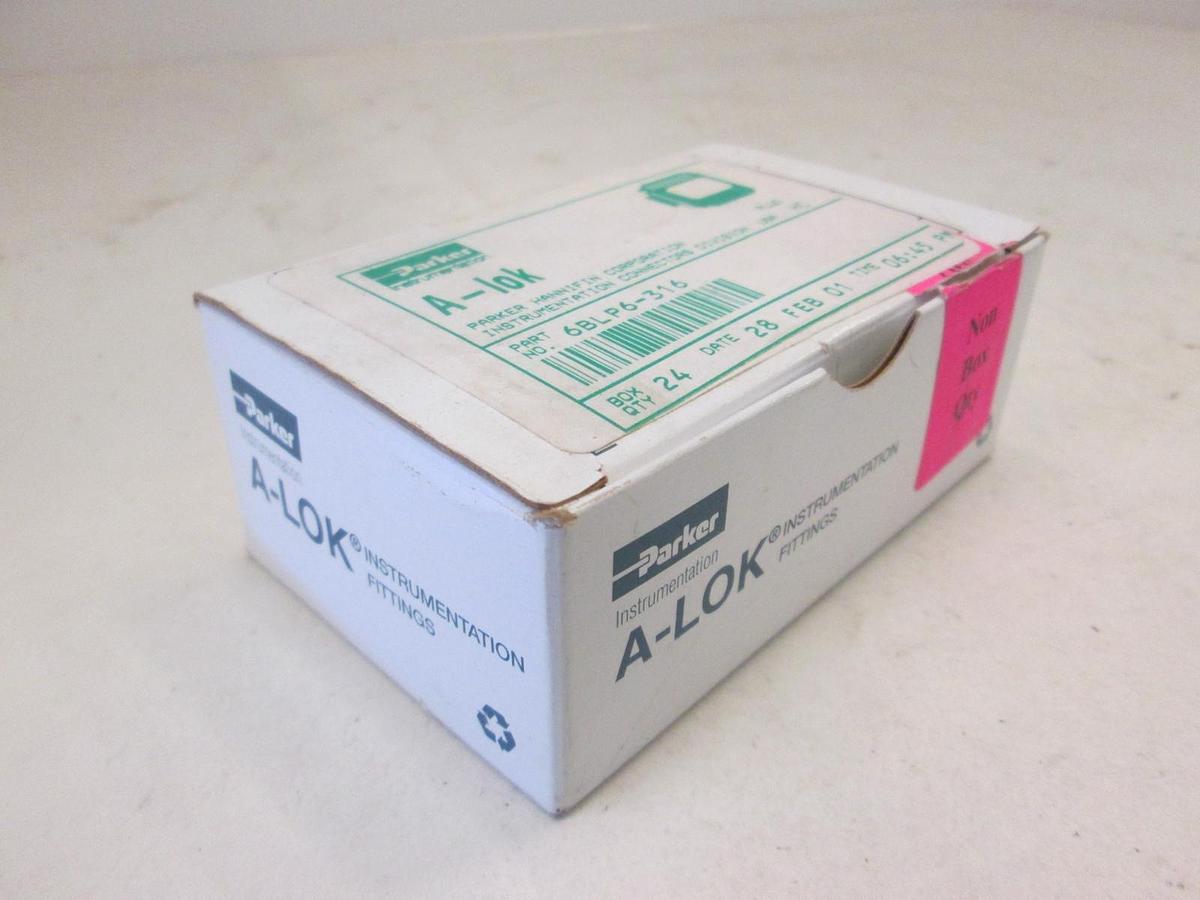 Parker, 6BLP6-316, A-Lok Plug, Box of 20, New