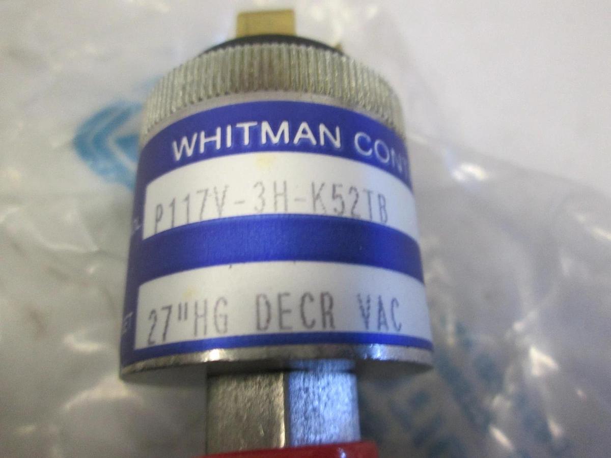 Whitman Controls, P117V-3H-K52TB, Vacuum Switch, New