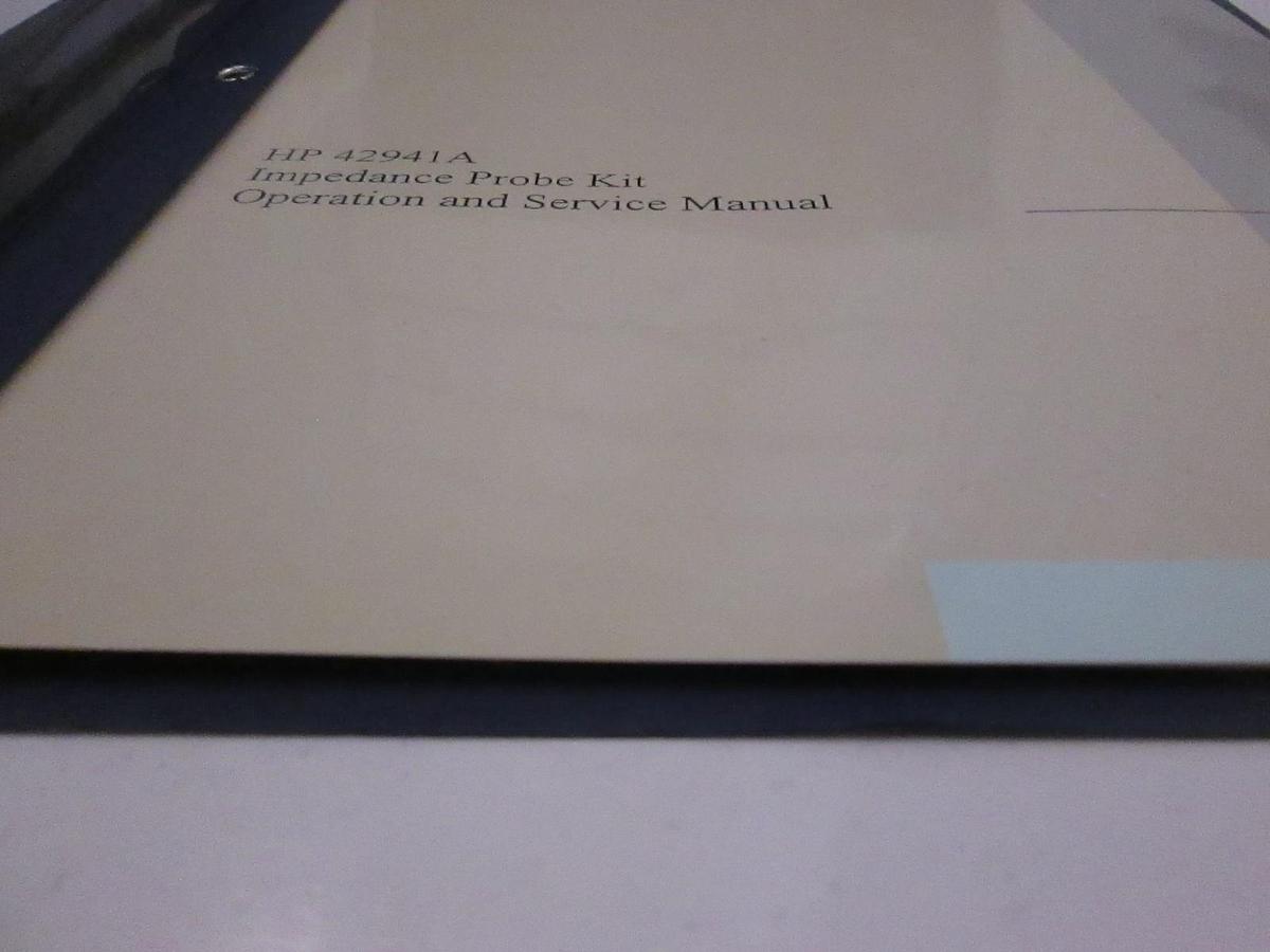 Used HP Model 42941A Impedance Probe Kit Operating and Service Manual, Used