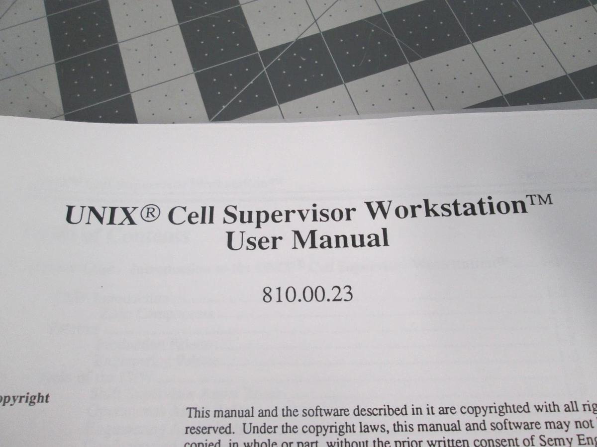 Used Semy, 810.00.23, UNIX Cell Supervisor Workstation, User Manual, Used