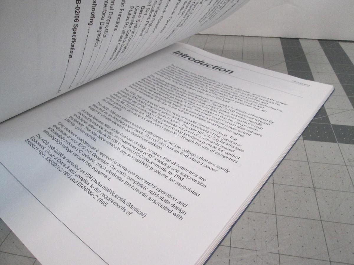 Used MKS, ACG-10B-02/06, RF Plasma Generator Product Manual, Used