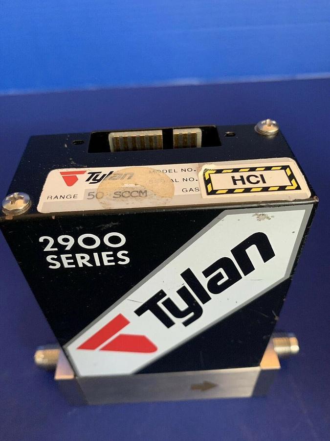 Used Tylan 2900 MFC Mass Flow Controller 50 SCCM, HCL, 1/4" MVCR, Used